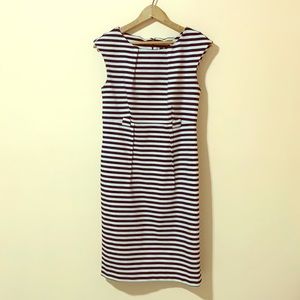 Black & White Striped Midi Dress Size 6
